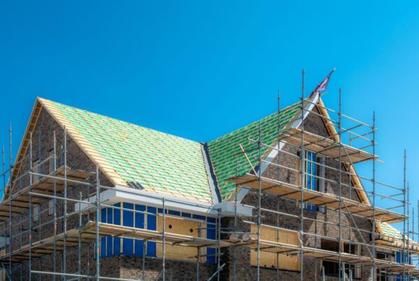 A roof under construction.